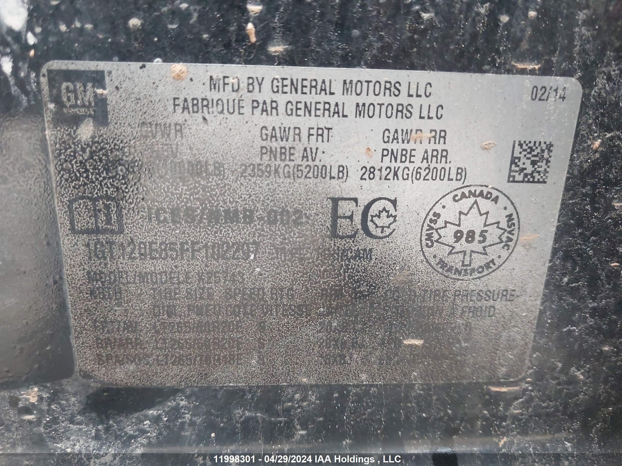 Photo 8 VIN: 1GT120E85FF102297 - GMC SIERRA 