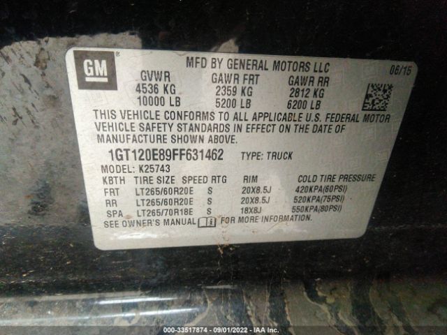 Photo 8 VIN: 1GT120E89FF631462 - GMC SIERRA 2500HD 