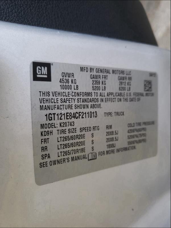 Photo 9 VIN: 1GT121E84CF211013 - GMC SIERRA K25 