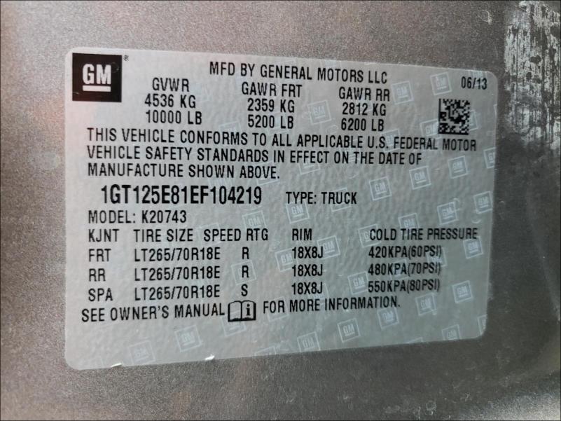 Photo 9 VIN: 1GT125E81EF104219 - GMC SIERRA K25 