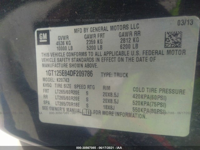 Photo 8 VIN: 1GT125E84DF209786 - GMC SIERRA 2500HD 