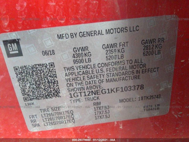 Photo 8 VIN: 1GT12NEG1KF103378 - GMC SIERRA 2500HD 