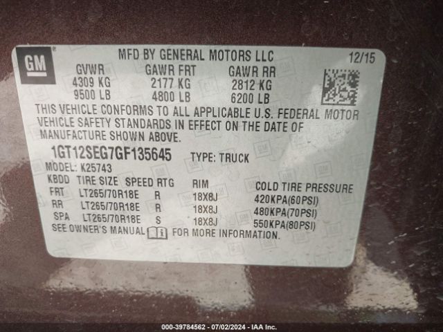 Photo 8 VIN: 1GT12SEG7GF135645 - GMC SIERRA 