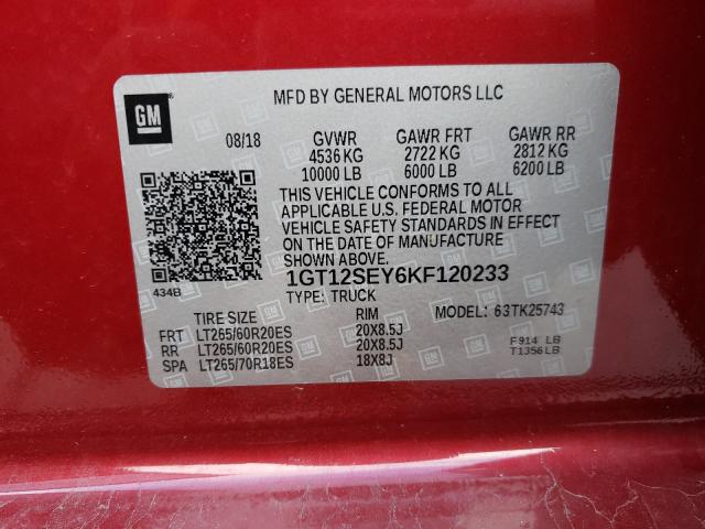 Photo 9 VIN: 1GT12SEY6KF120233 - GMC SIERRA K25 