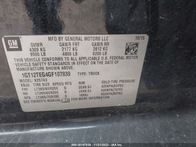 Photo 8 VIN: 1GT12TEG4GF107839 - GMC SIERRA 2500HD 