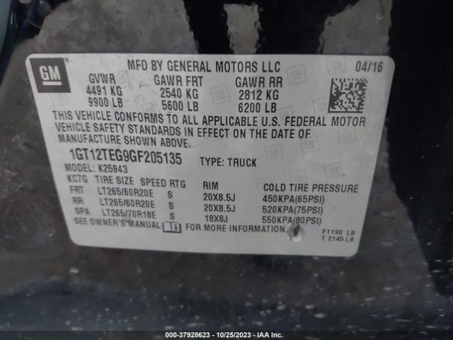 Photo 8 VIN: 1GT12TEG9GF205135 - GMC SIERRA 2500HD 