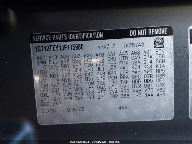 Photo 8 VIN: 1GT12TEY1JF115980 - GMC SIERRA 
