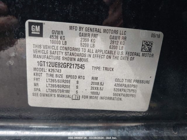 Photo 8 VIN: 1GT12UE82GF217545 - GMC SIERRA 2500HD 