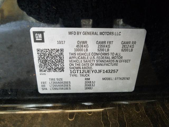 Photo 9 VIN: 1GT12UEY0JF143257 - GMC SIERRA K25 