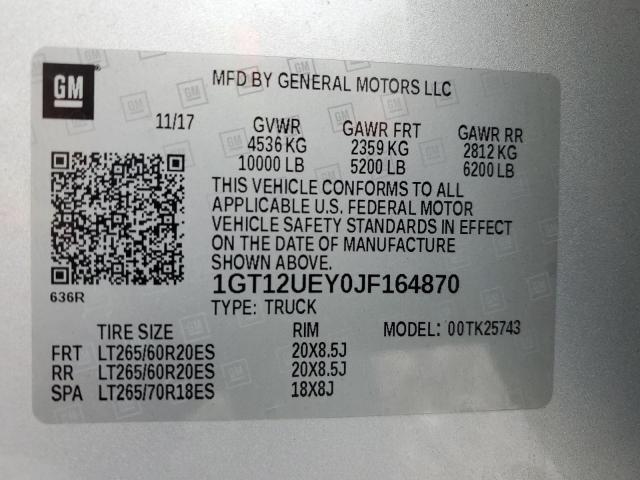 Photo 12 VIN: 1GT12UEY0JF164870 - GMC SIERRA K25 