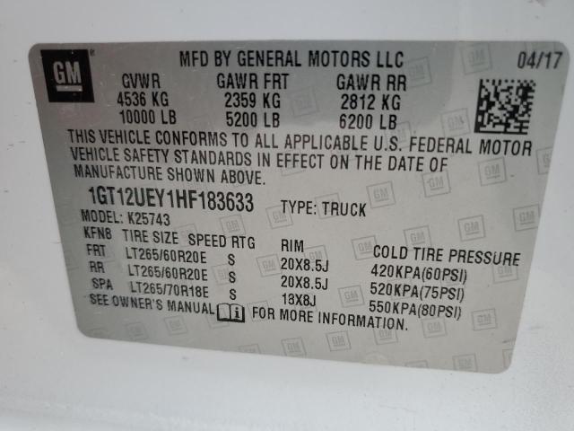 Photo 11 VIN: 1GT12UEY1HF183633 - GMC SIERRA 