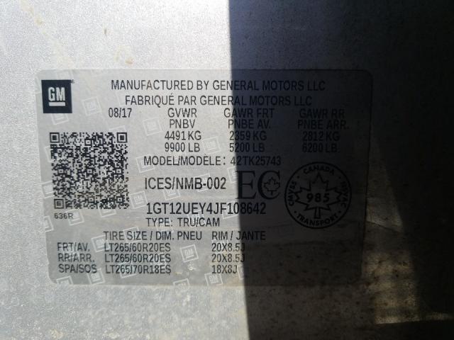 Photo 9 VIN: 1GT12UEY4JF108642 - GMC SIERRA K25 