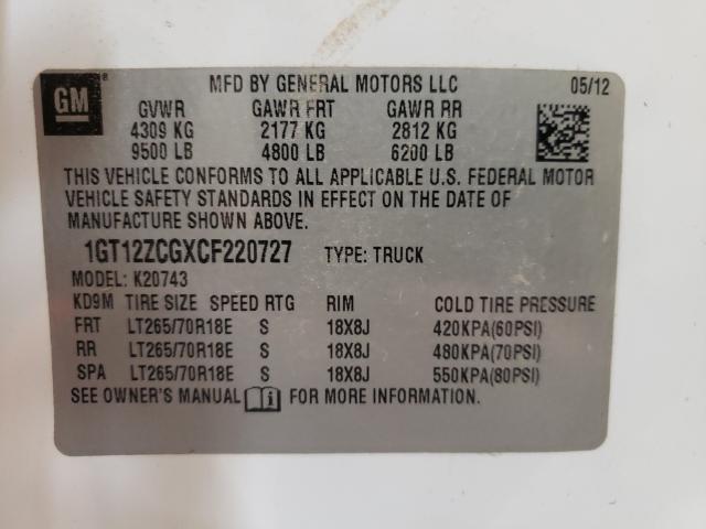 Photo 9 VIN: 1GT12ZCGXCF220727 - GMC SIERRA K25 