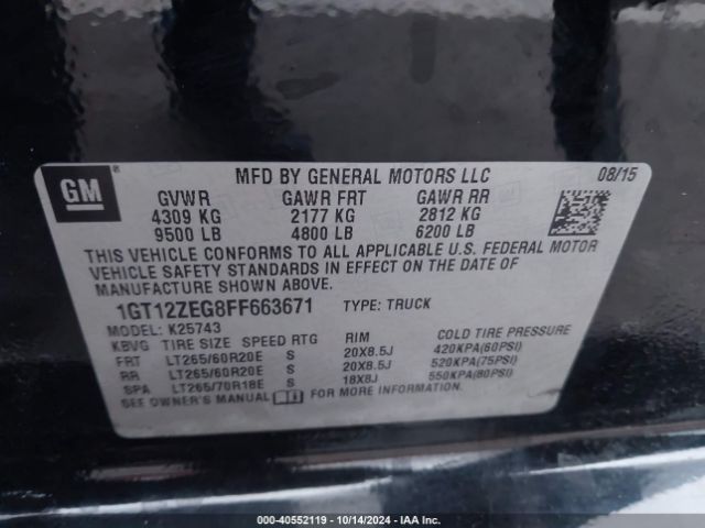 Photo 8 VIN: 1GT12ZEG8FF663671 - GMC SIERRA 