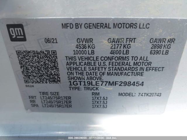 Photo 8 VIN: 1GT19LE77MF298454 - GMC SIERRA 