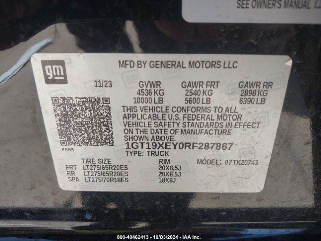 Photo 8 VIN: 1GT19XEY0RF287867 - GMC SIERRA HD 