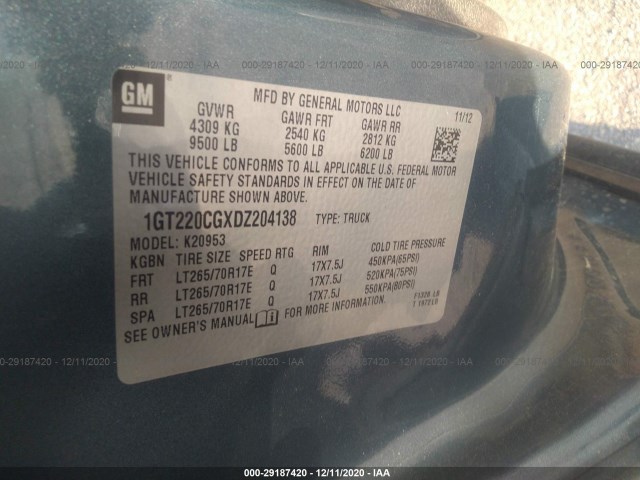 Photo 8 VIN: 1GT220CGXDZ204138 - GMC SIERRA 2500HD 