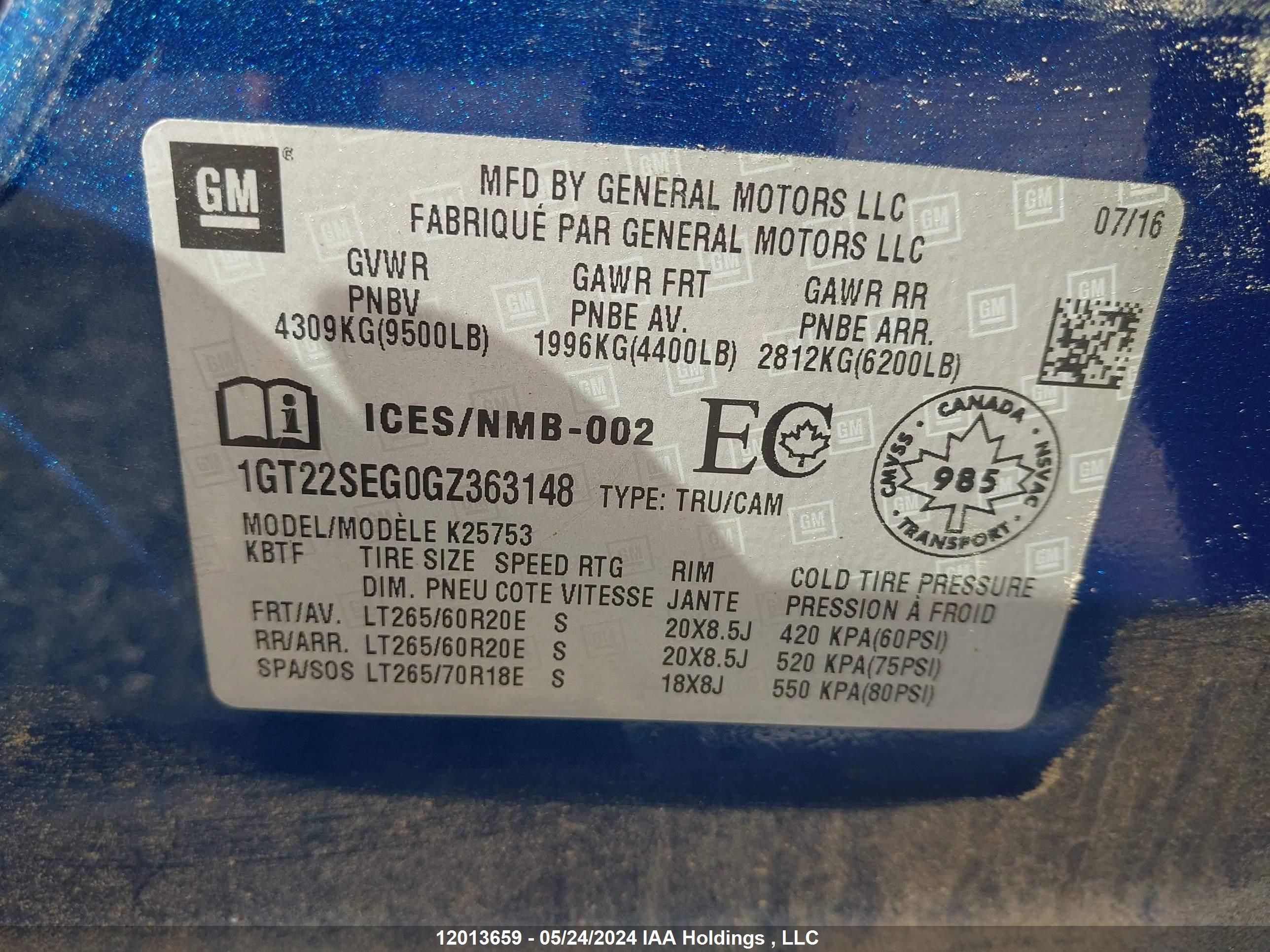 Photo 8 VIN: 1GT22SEG0GZ363148 - GMC SIERRA 