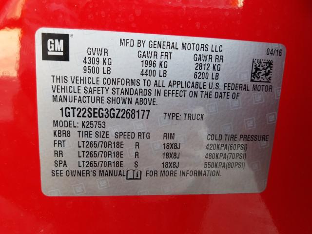 Photo 9 VIN: 1GT22SEG3GZ268177 - GMC SIERRA K25 