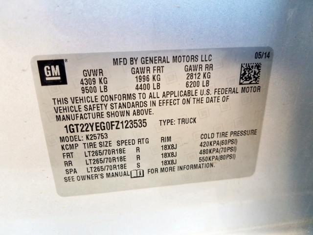 Photo 9 VIN: 1GT22YEG0FZ123535 - GMC SIERRA K25 