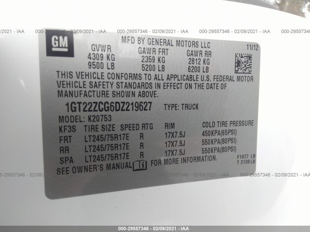 Photo 8 VIN: 1GT22ZCG6DZ219627 - GMC SIERRA 2500HD 