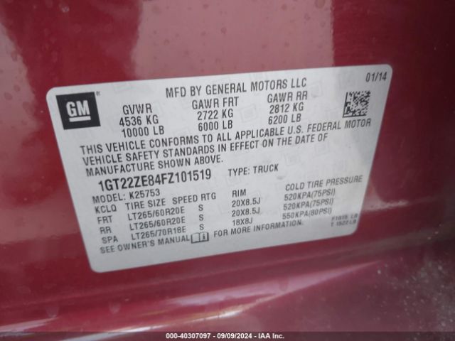 Photo 8 VIN: 1GT22ZE84FZ101519 - GMC SIERRA 