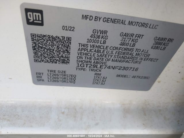 Photo 8 VIN: 1GT29LE74NF230716 - GMC SIERRA HD 