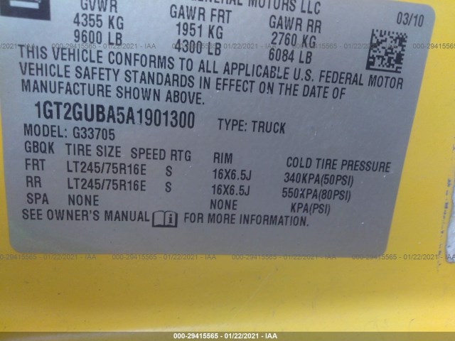 Photo 8 VIN: 1GT2GUBA5A1901300 - GMC SAVANA CARGO VAN 