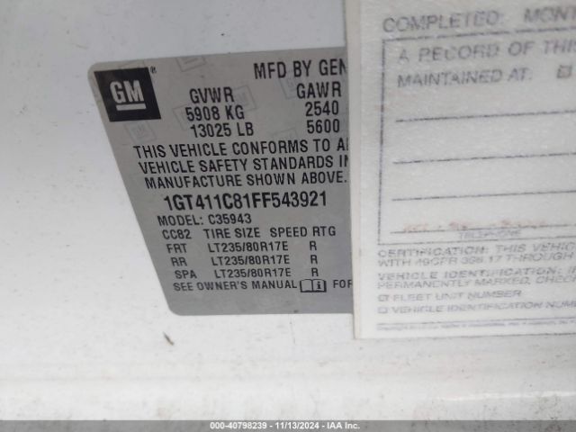 Photo 8 VIN: 1GT411C81FF543921 - GMC SIERRA 