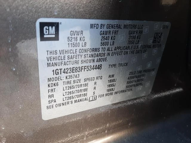 Photo 11 VIN: 1GT423E83FF534448 - GMC SIERRA K35 