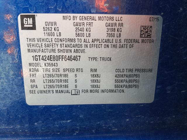 Photo 9 VIN: 1GT424E80FF646467 - GMC SIERRA K35 