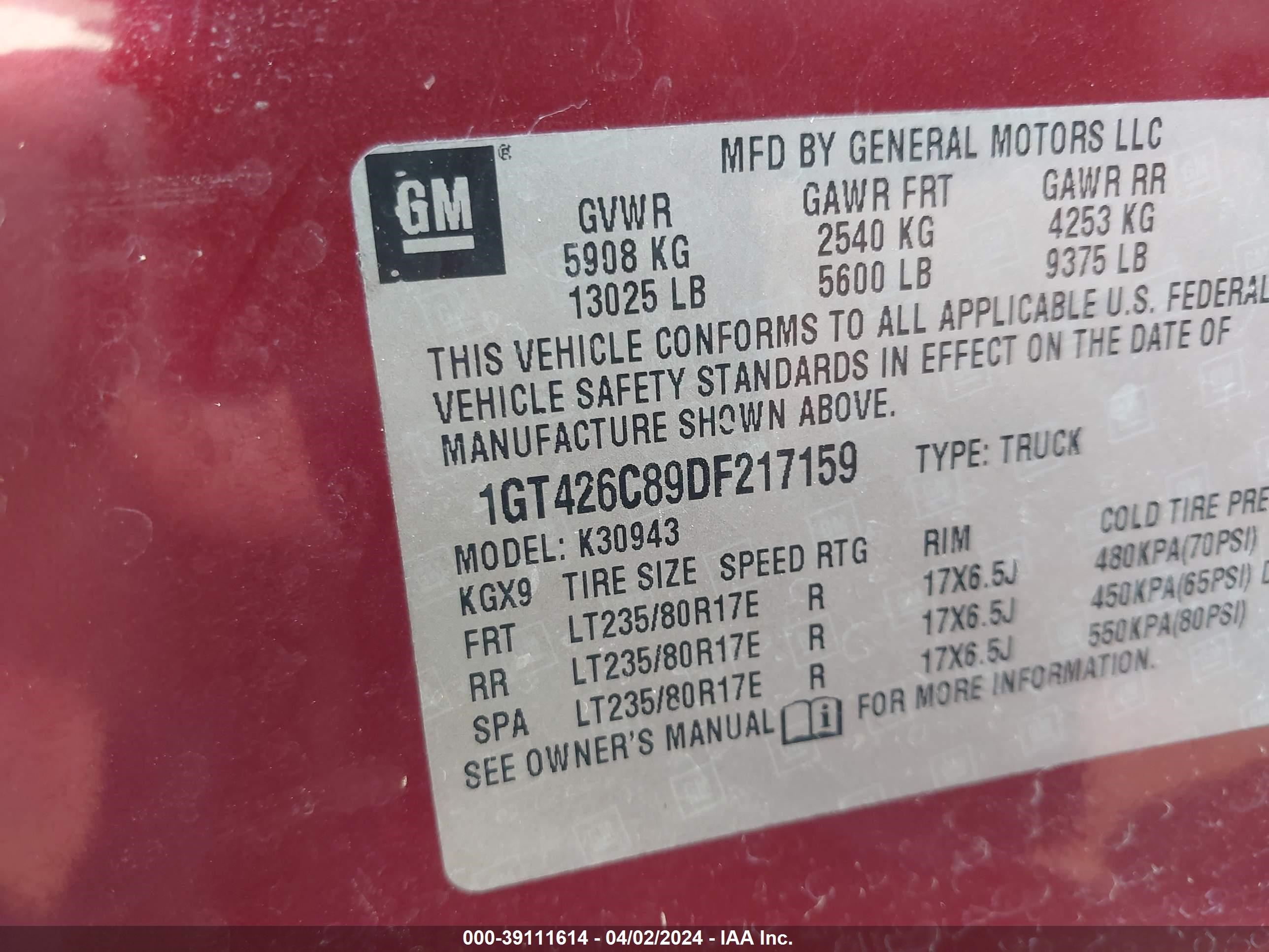 Photo 7 VIN: 1GT426C89DF217159 - GMC NULL 