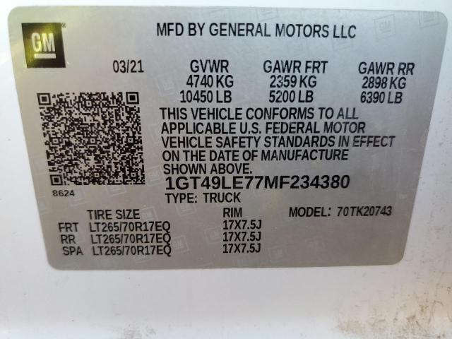 Photo 11 VIN: 1GT49LE77MF234380 - GMC SIERRA K25 