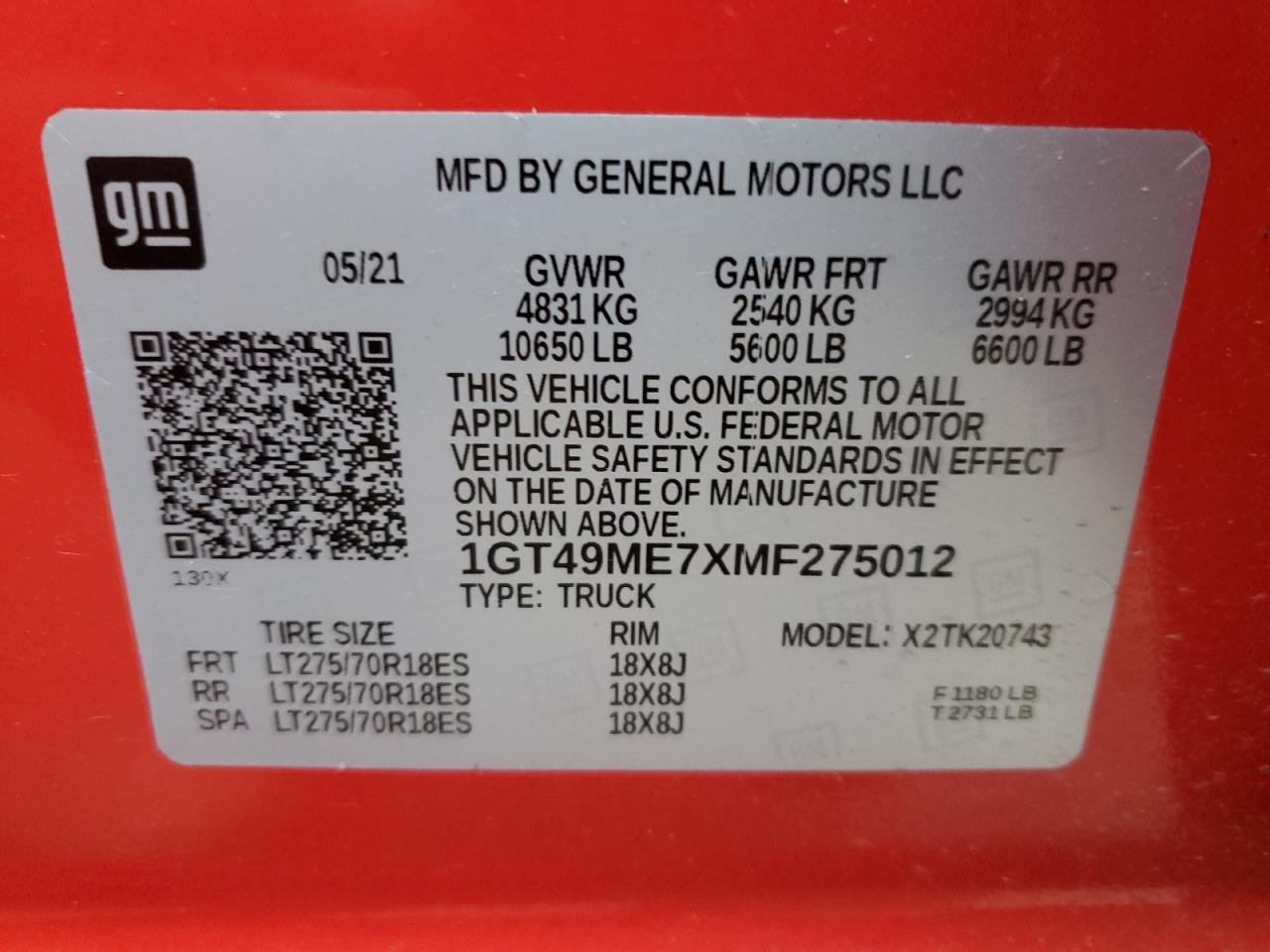 Photo 11 VIN: 1GT49ME7XMF275012 - GMC SIERRA 