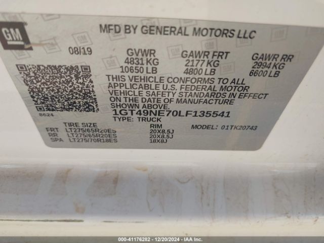 Photo 8 VIN: 1GT49NE70LF135541 - GMC SIERRA 