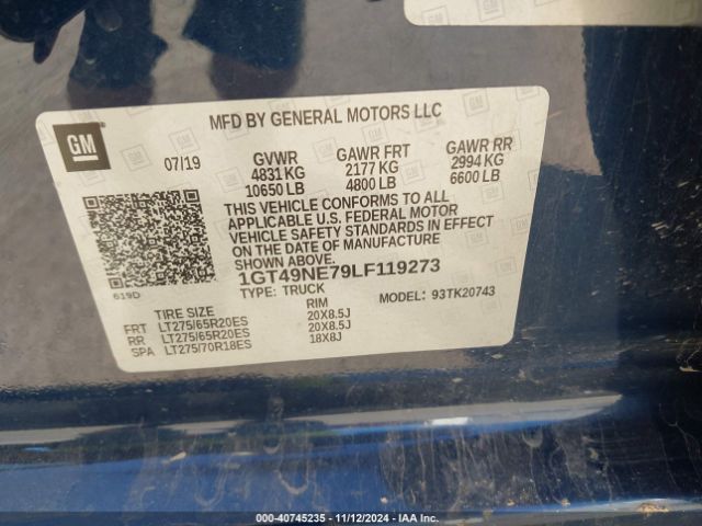 Photo 8 VIN: 1GT49NE79LF119273 - GMC SIERRA 