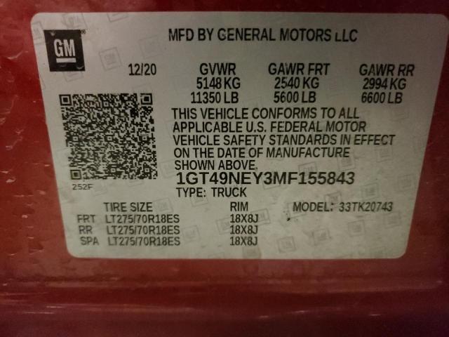 Photo 11 VIN: 1GT49NEY3MF155843 - GMC SIERRA K25 