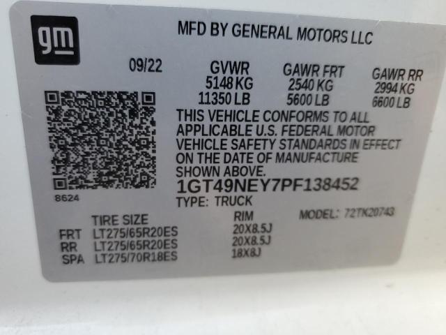 Photo 12 VIN: 1GT49NEY7PF138452 - GMC SIERRA 