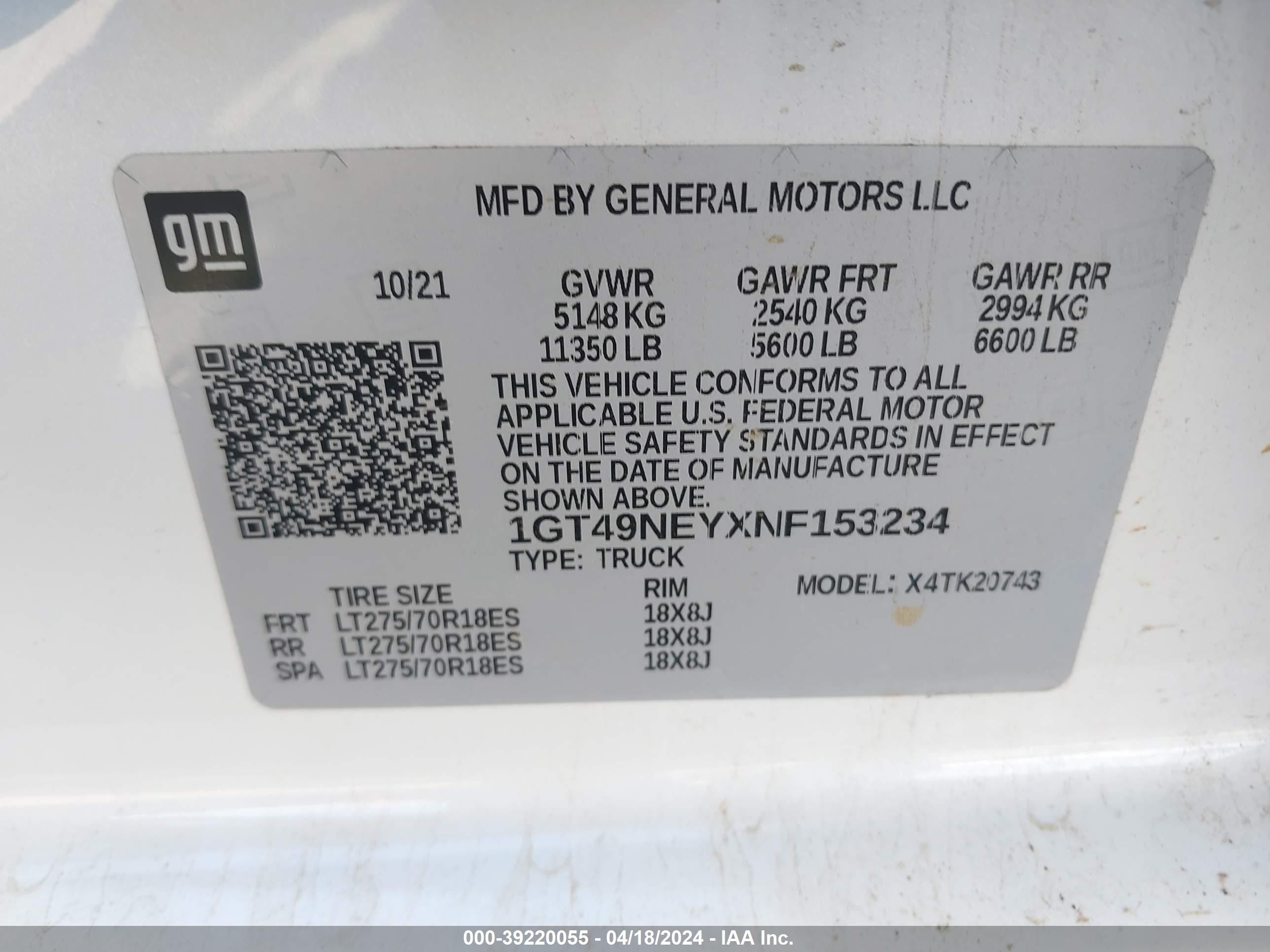 Photo 7 VIN: 1GT49NEYXNF153234 - GMC SIERRA 