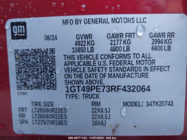 Photo 8 VIN: 1GT49PE73RF432064 - GMC SIERRA HD 