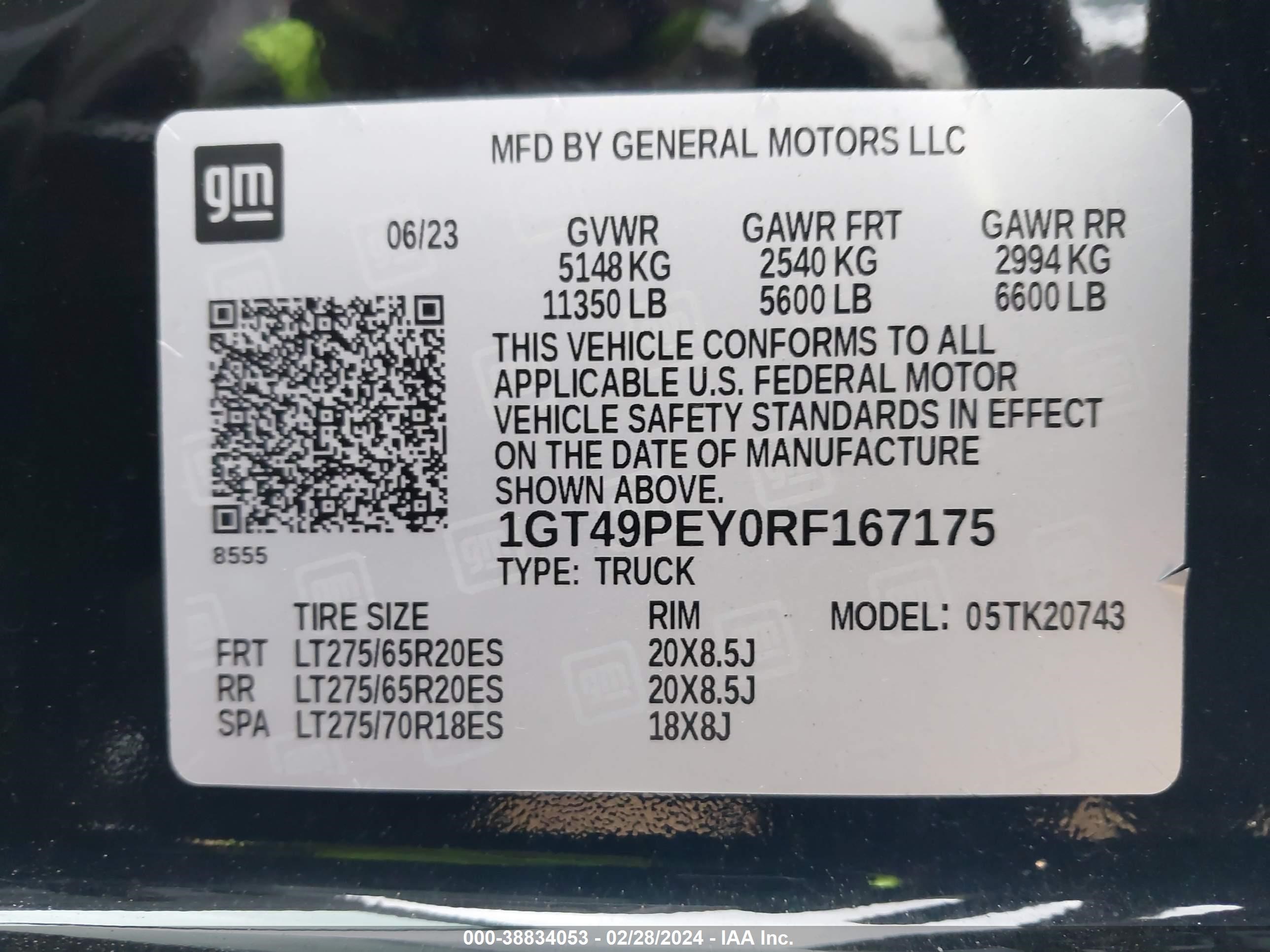 Photo 8 VIN: 1GT49PEY0RF167175 - GMC SIERRA 