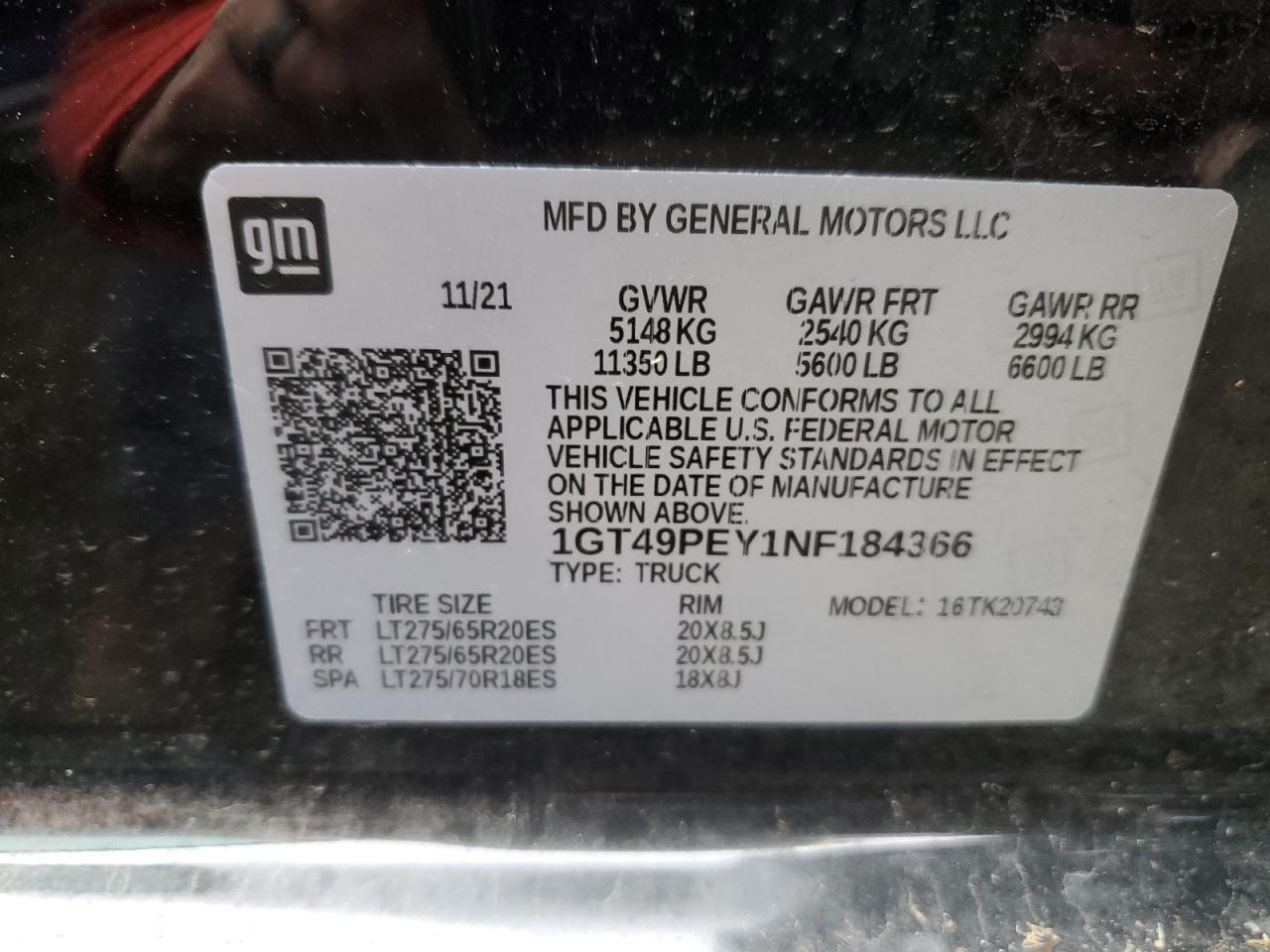 Photo 11 VIN: 1GT49PEY1NF184366 - GMC SIERRA 