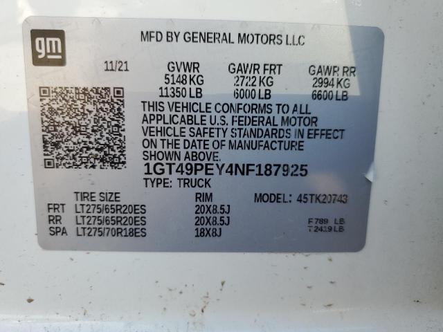 Photo 11 VIN: 1GT49PEY4NF187925 - GMC SIERRA 