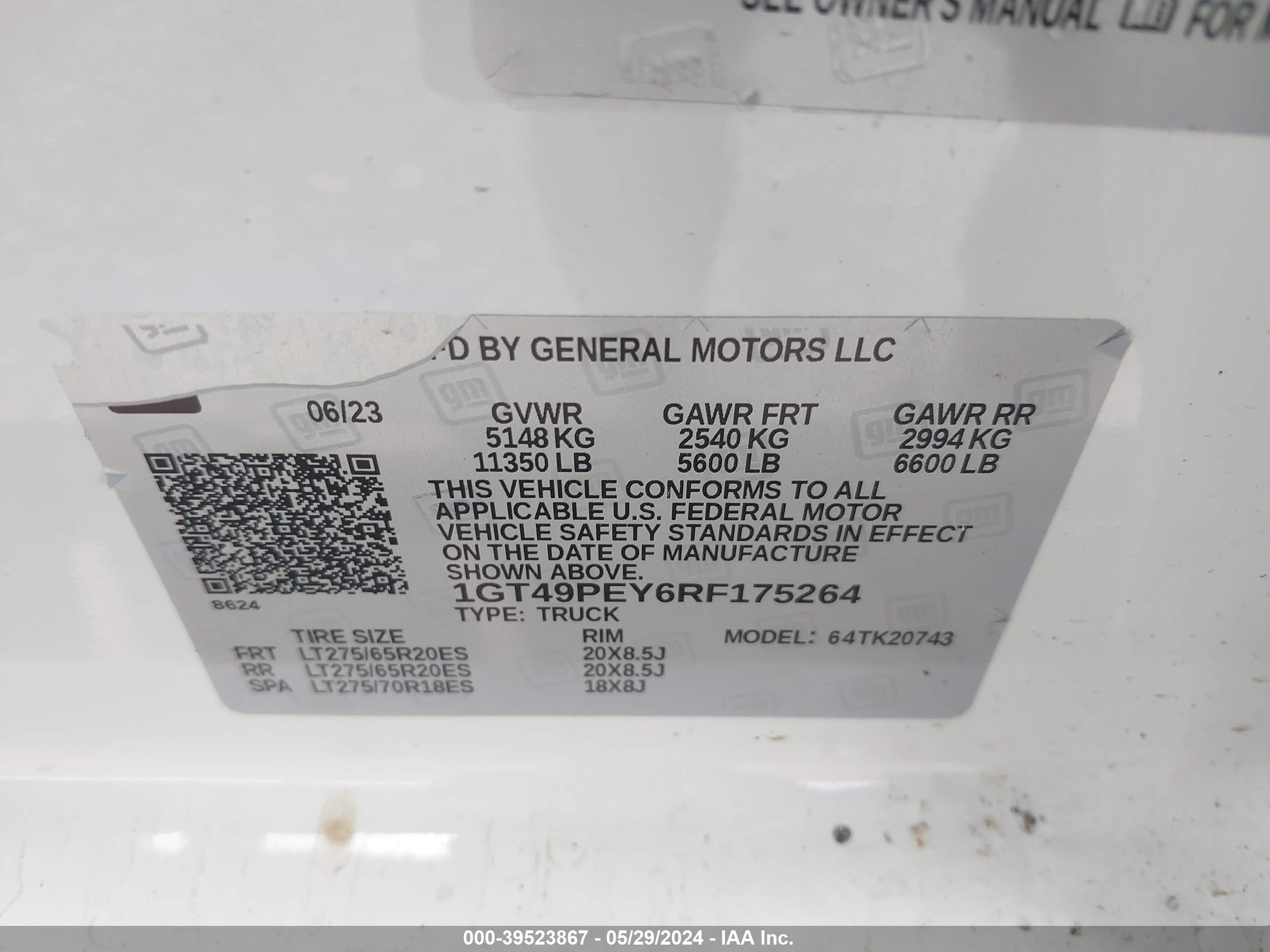 Photo 7 VIN: 1GT49PEY6RF175264 - GMC SIERRA 