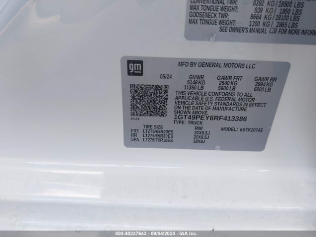 Photo 8 VIN: 1GT49PEY6RF413386 - GMC SIERRA HD 