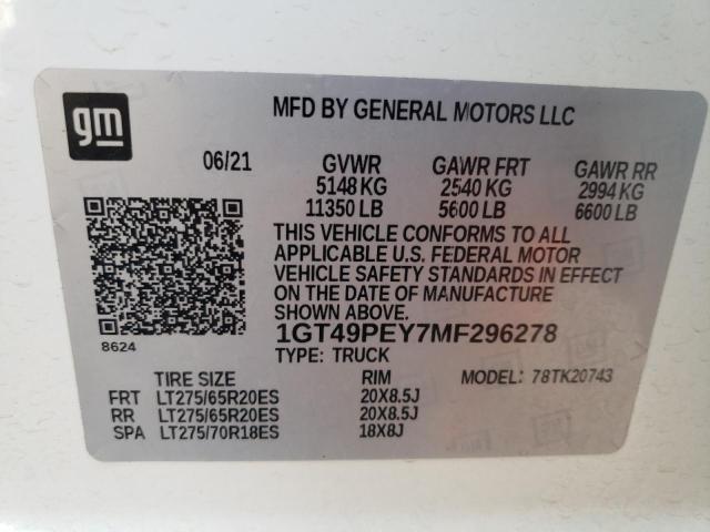 Photo 9 VIN: 1GT49PEY7MF296278 - GMC SIERRA K25 