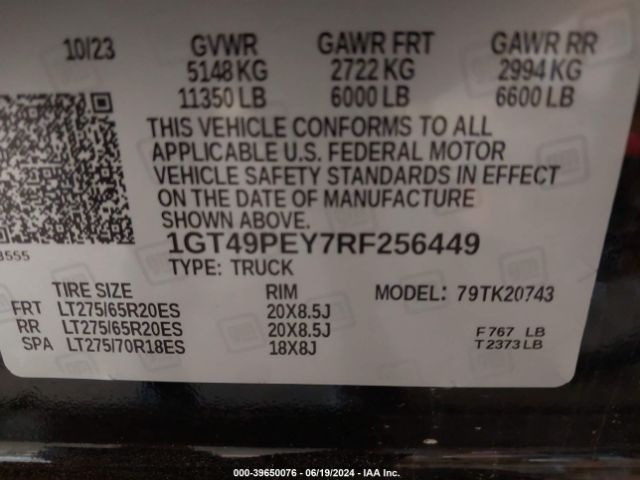 Photo 8 VIN: 1GT49PEY7RF256449 - GMC SIERRA HD 