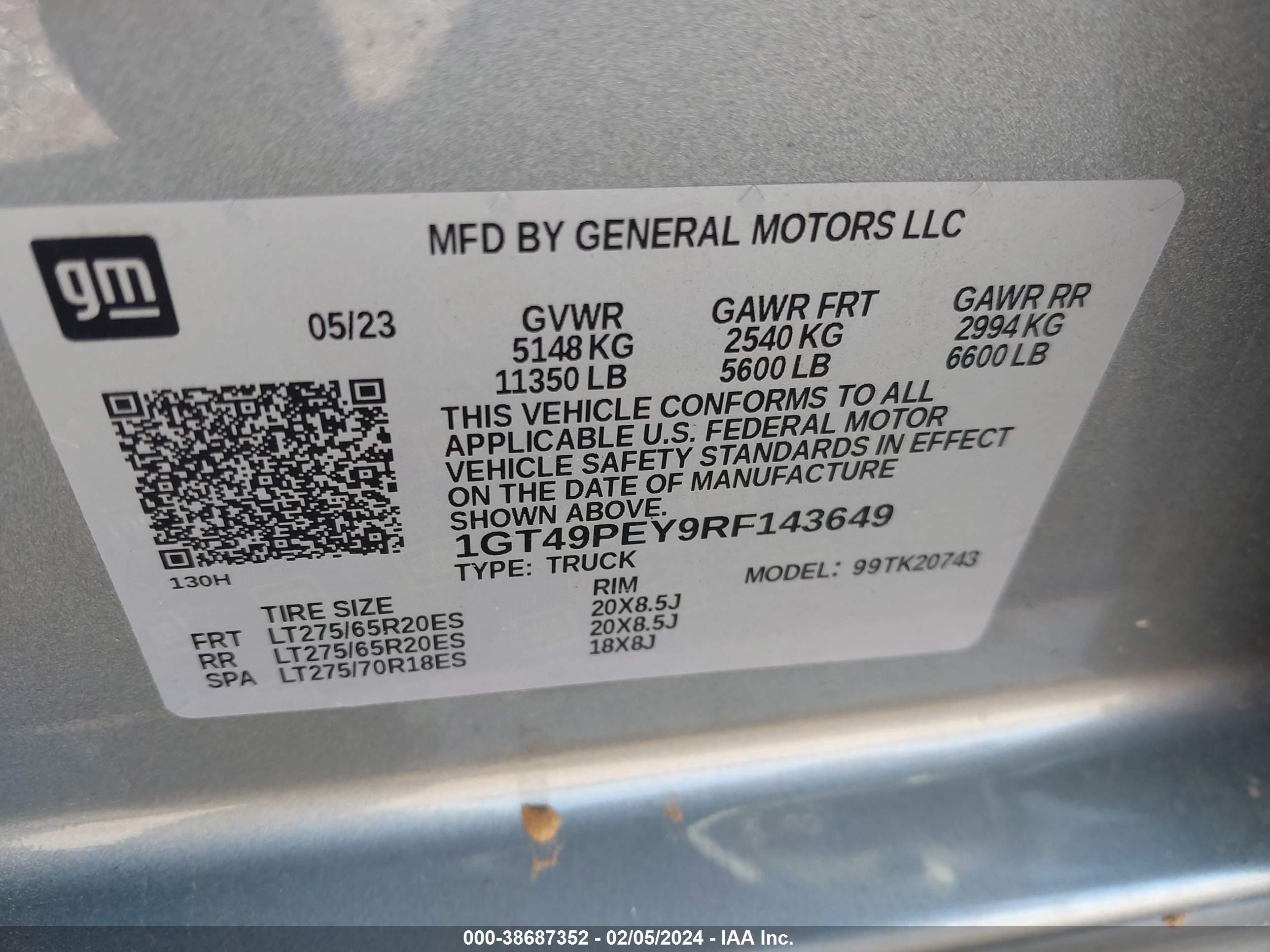 Photo 7 VIN: 1GT49PEY9RF143649 - GMC SIERRA 