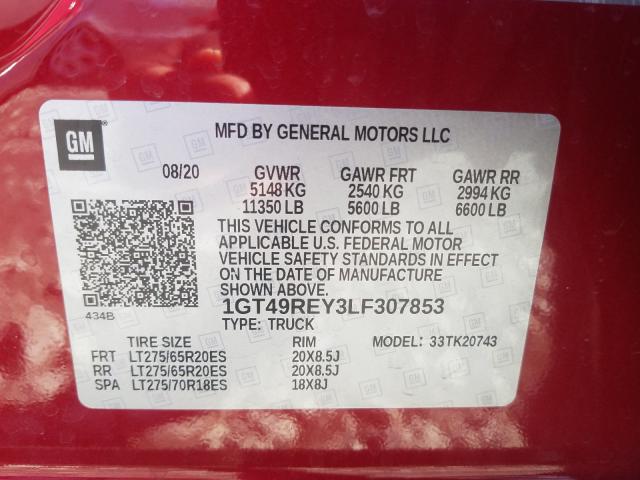 Photo 9 VIN: 1GT49REY3LF307853 - GMC SIERRA K25 