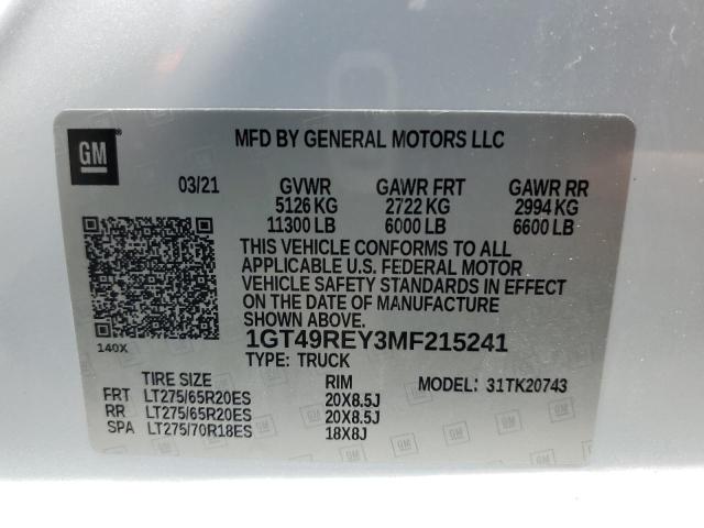 Photo 11 VIN: 1GT49REY3MF215241 - GMC SIERRA K25 